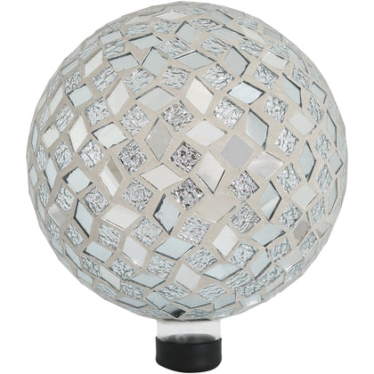 Sunnydaze gazing ball mosaic glass, 10in, shines in sunlight for a stunning garden display