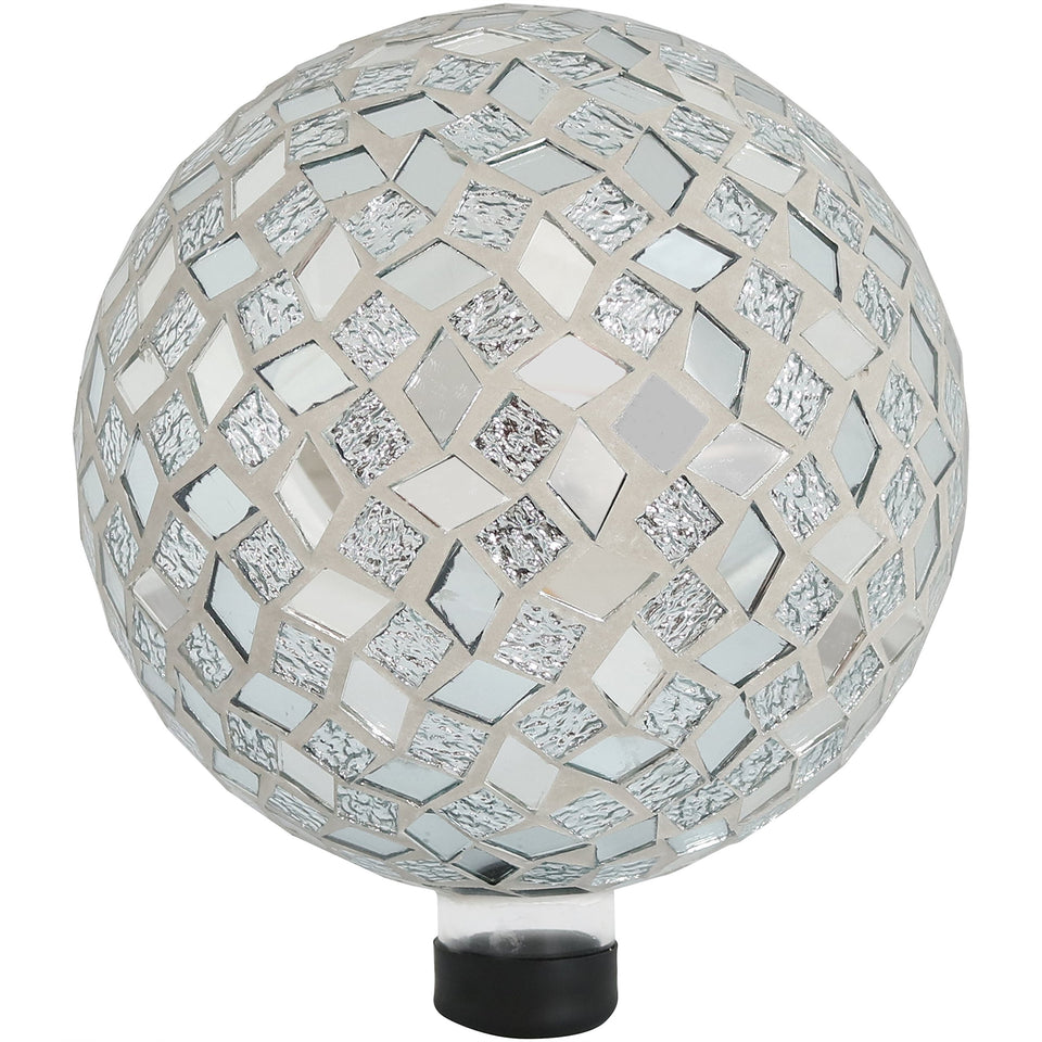 Sunnydaze gazing ball mosaic glass, 10in, shines in sunlight for a stunning garden display