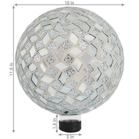 Sunnydaze mosaic glass ball brings color and light to landscapes