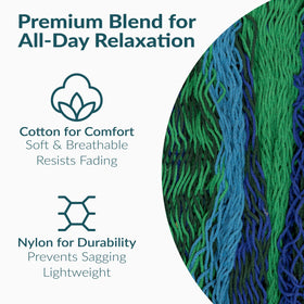 Sunnydaze thick cotton cord hammock is soft yet strong for daily use.