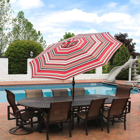 Sunnydaze striped design adds stylish touch to any patio.