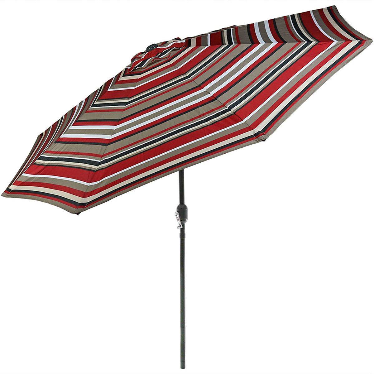 Sunnydaze 9ft canopy tilt demonstrates adjustable shade for outdoor dining.