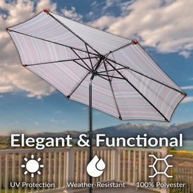 Sunnydaze 8-rib frame provides sturdy support for patio shade.