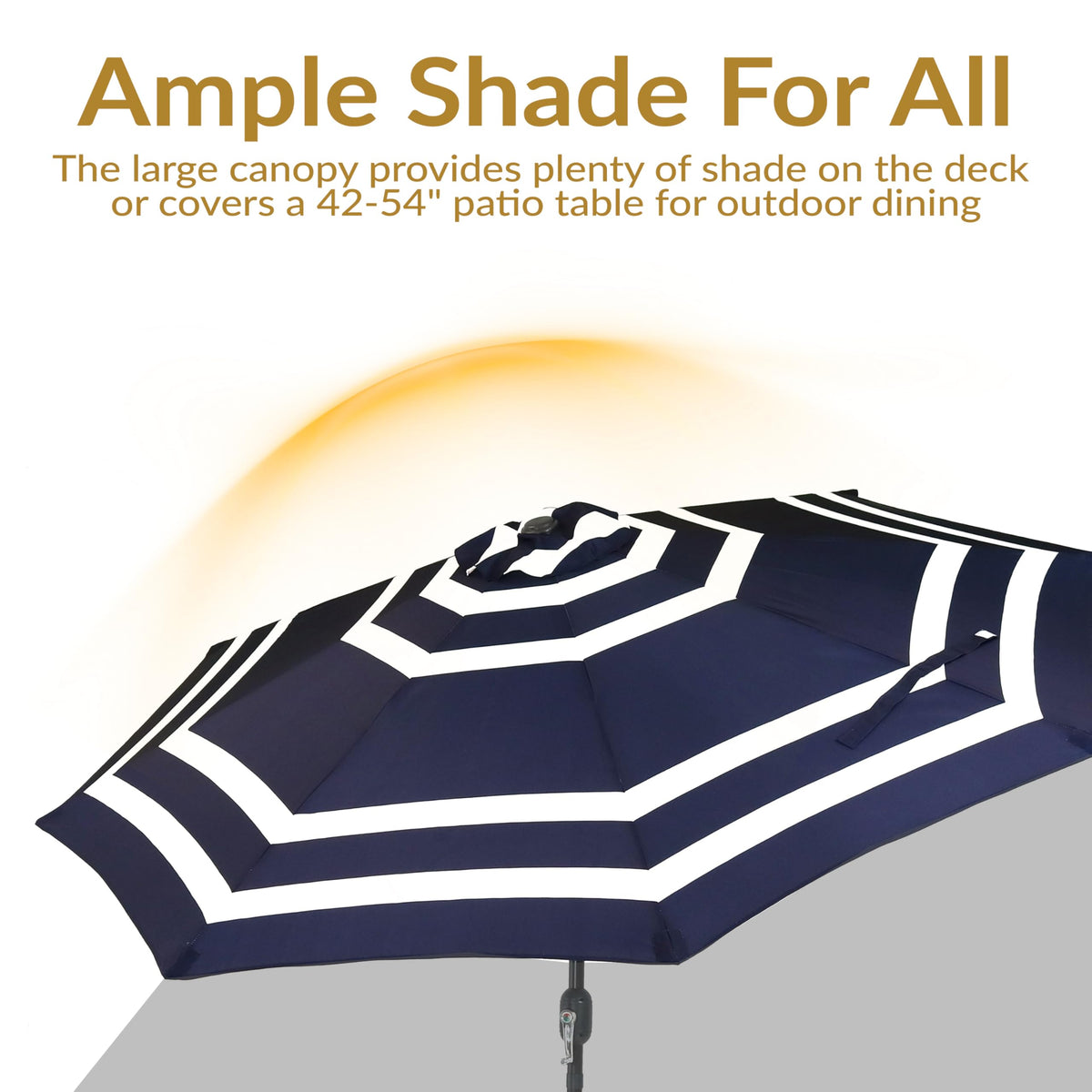 Sunnydaze 9ft navy stripe ventilated canopy for airflow and stability