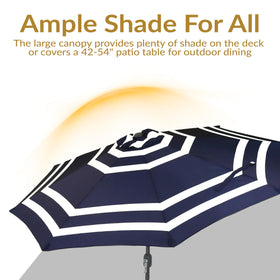 Sunnydaze 9ft navy stripe ventilated canopy for airflow and stability