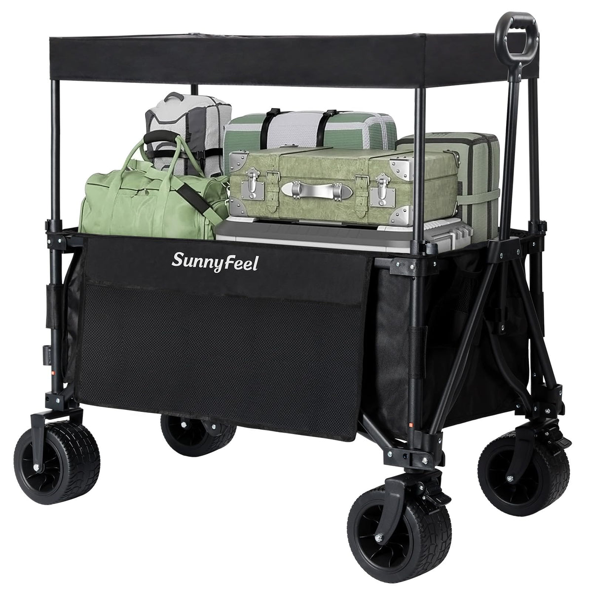 SunnyFeel 3 in 1 wagon canopy removable for versatile sun and rain protection.