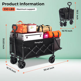 SunnyFeel all-terrain wheels with brakes secure stops on uneven ground.
