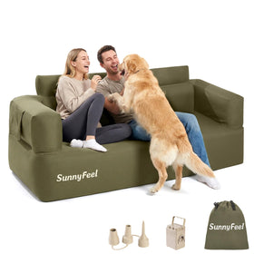 SUNNYFEEL army green inflatable couch with built in pump for quick setup