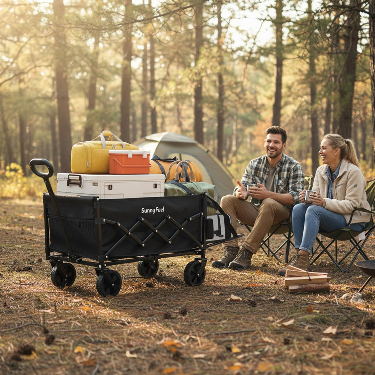 SunnyFeel heavy-duty wagon frame supports loads up to 330 lbs with confidence.
