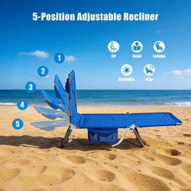 SunnyFeel Lay Flat Chair 2-Pack heavy-duty frame supports up to 300 lbs for sturdy lounging