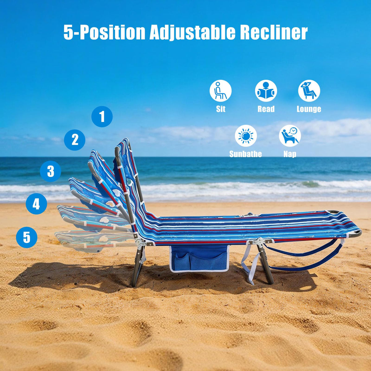 SUNNYFEEL Chair with reinforced steel frame for sturdy support.