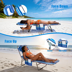 SUNNYFEEL Lay Flat Chair includes a lightweight side strap for carrying.