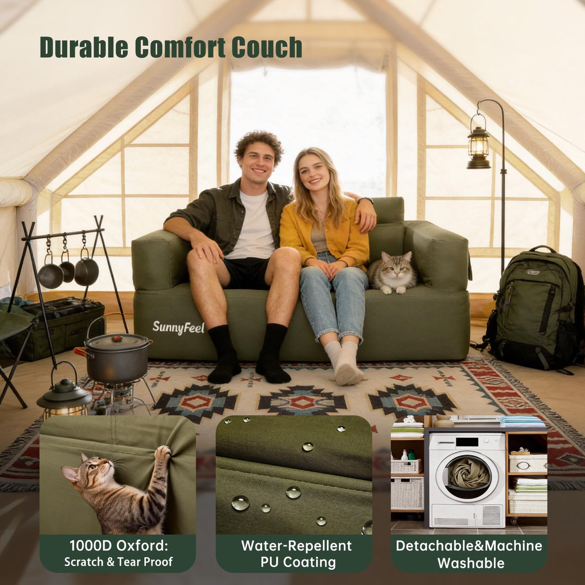 SUNNYFEEL pet friendly surface stays comfy for pets during lounging