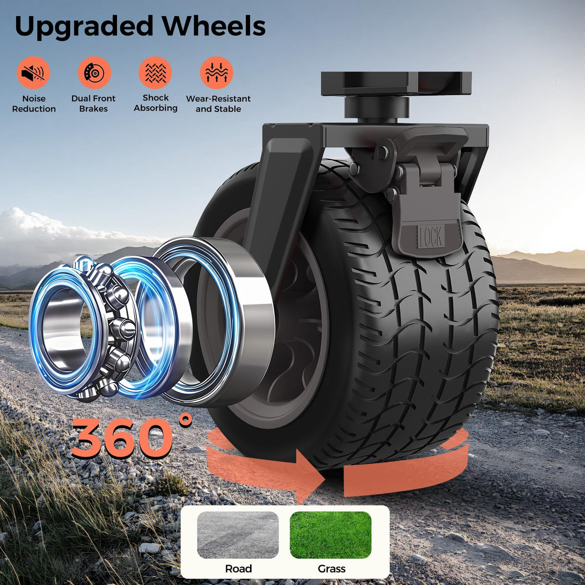 SUNNYFEEL adjustable-handle wagon with comfortable grip at different heights.