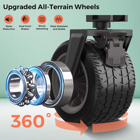 SunnyFeel wagon dual wheel lock enhances parking safety on slopes and flat surfaces.