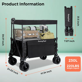 SunnyFeel wagon expandable side pouches offer quick access to gear during outings.