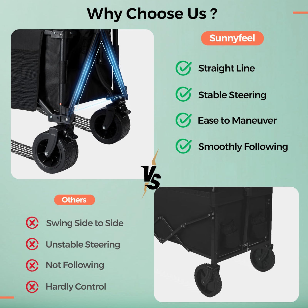SunnyFeel steel frame and durable materials support up to 220 lbs.