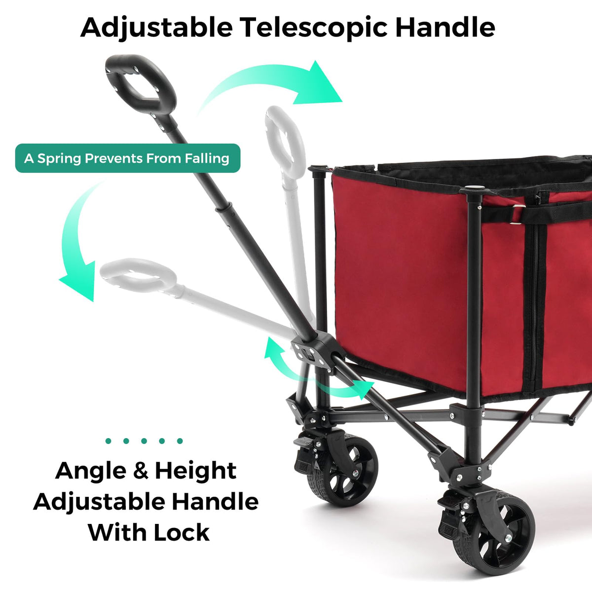 SUNNYFEEL 360deg-swivel wheels enable smooth movement on grass.