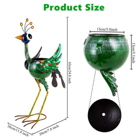 SUNNYGARDEN peacock planter with greenery serves as a versatile focal point on porches.