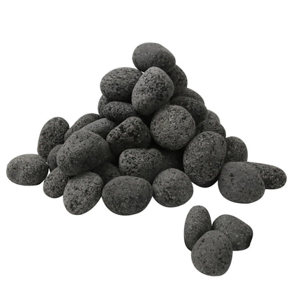 Sunnyglade 10lb black lava rocks for fire pits with heat-retaining design.