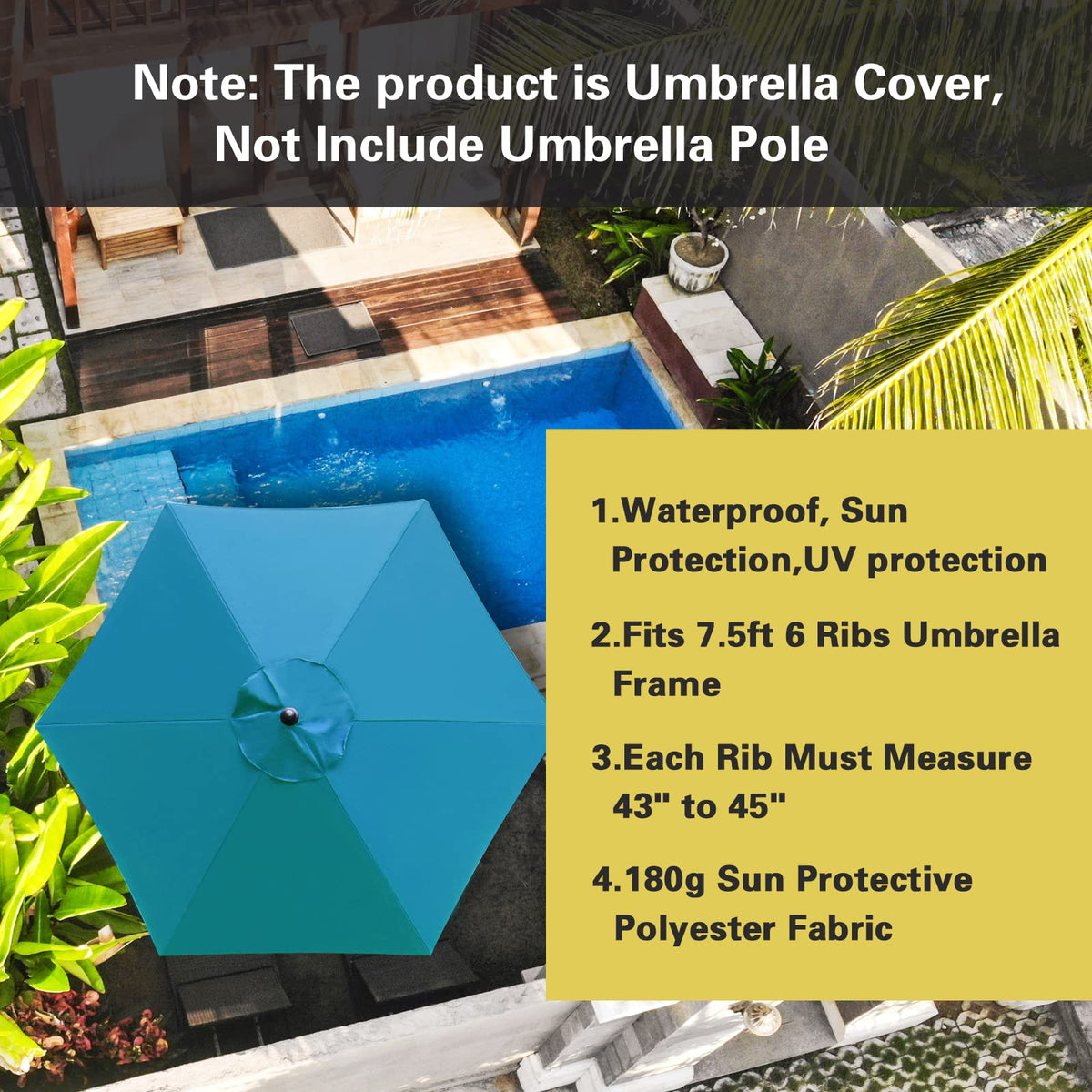 Sunnyglade 180g polyester fabric delivers durable shade and color retention.