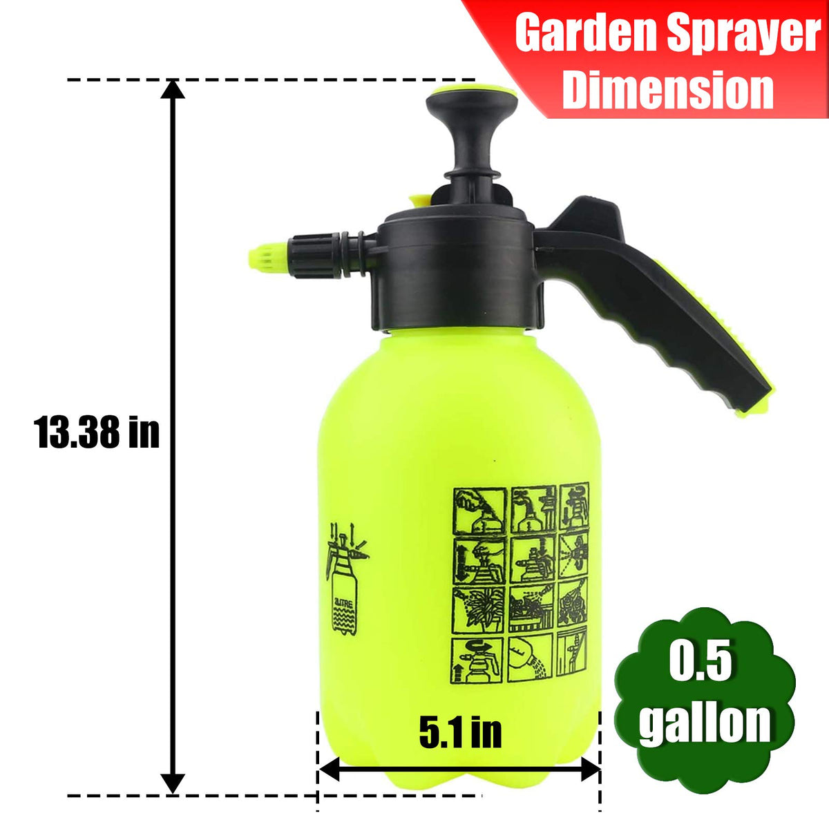 Sunnyglade sprayer with 2-liter capacity suitable for small gardens and balcony care.