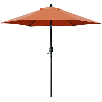 Sunnyglade 7.5 ft orange patio umbrella with crank for easy adjustment and shade.