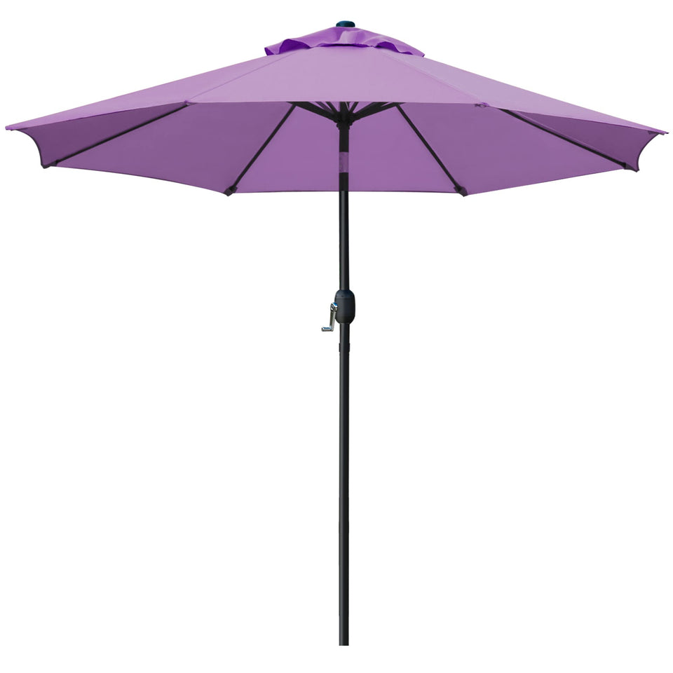 Sunnyglade 9ft patio umbrella open over outdoor table for wide shade