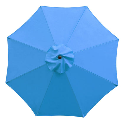 Sunnyglade 9ft blue umbrella canopy provides durable shade and UV protection.