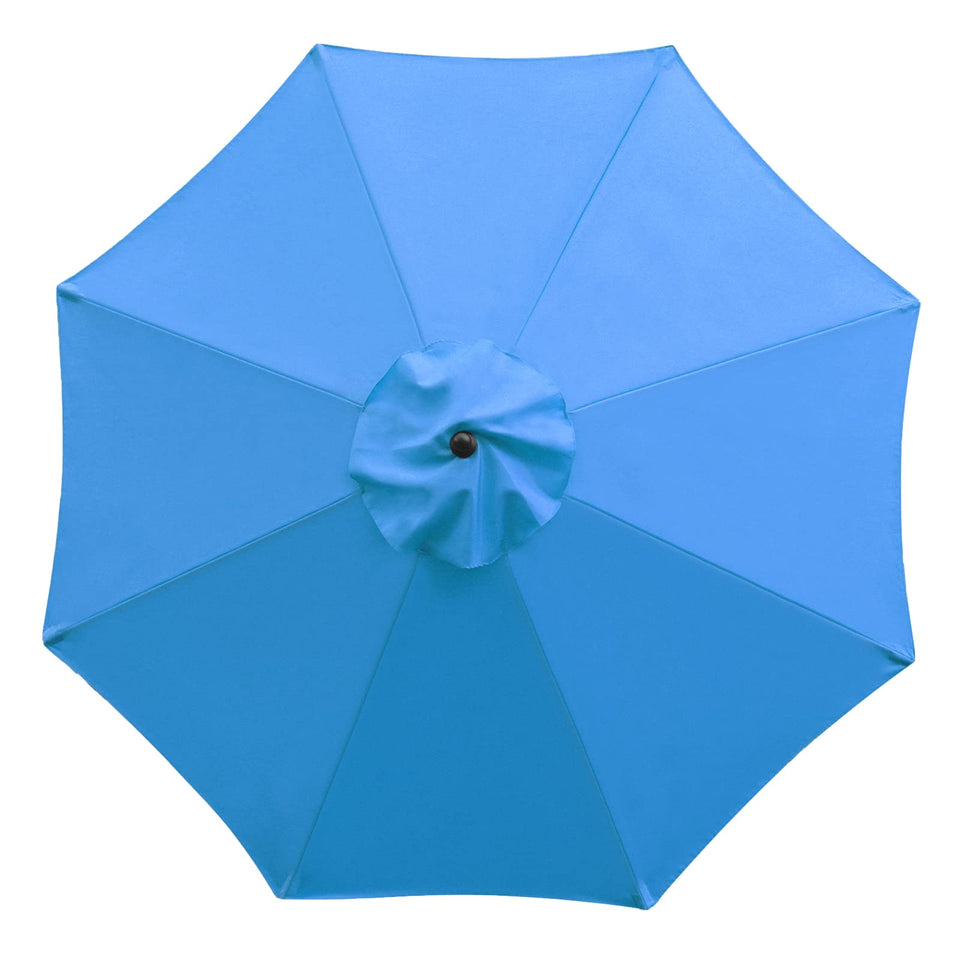 Sunnyglade 9ft blue umbrella canopy provides durable shade and UV protection.