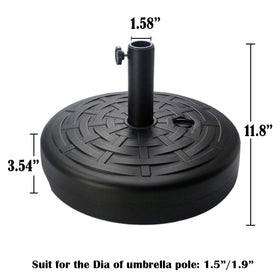 Sunnyglade base adapts to 1.5-inch to 1.9-inch poles with adjustable piston.