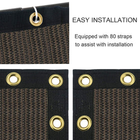 Sunnyglade breathable privacy screen lets air and water through while protecting plants.