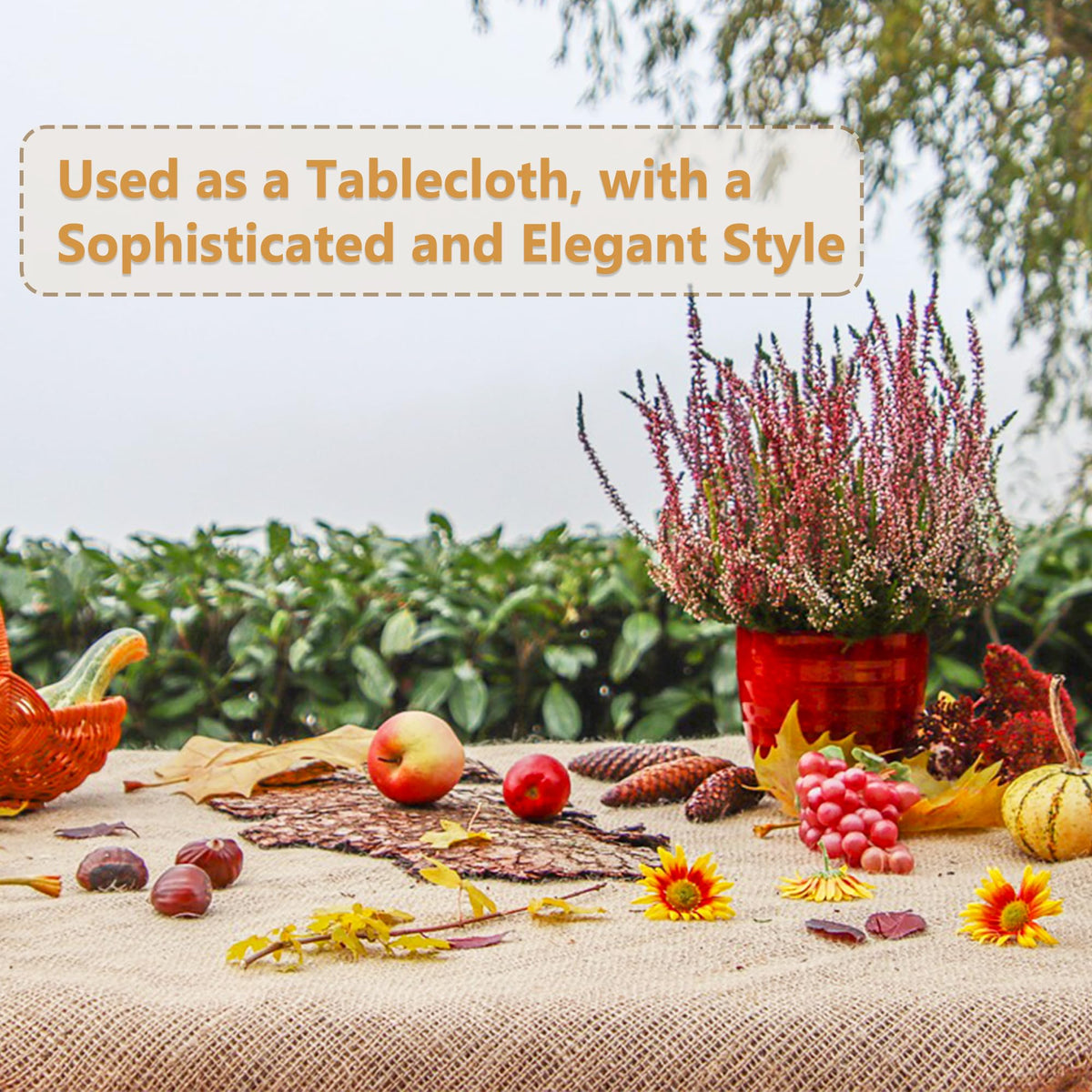 Sunnyglade burlap wreath material for fall, Halloween, and Christmas crafts.