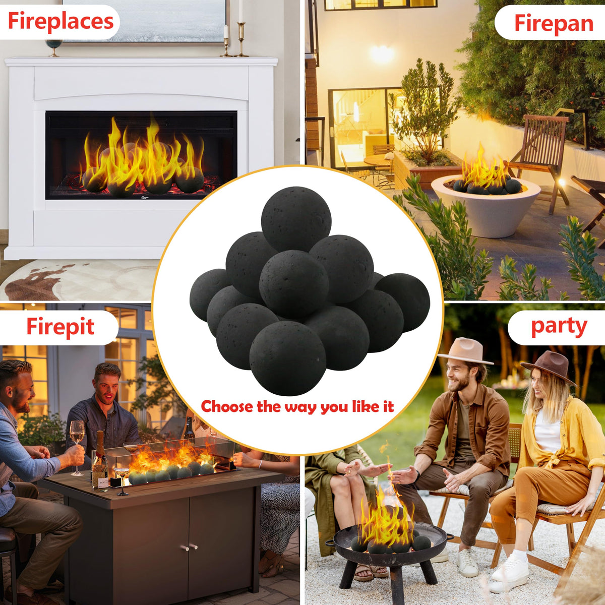 Sunnyglade ceramic fire balls resist high heat for durable, reusable decor