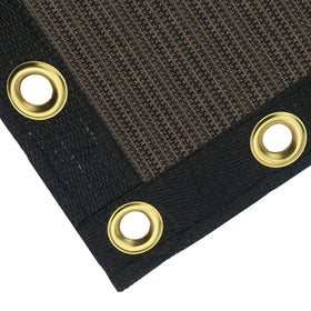 Sunnyglade copper-grommet edge fence screen in brown improves wind resistance.