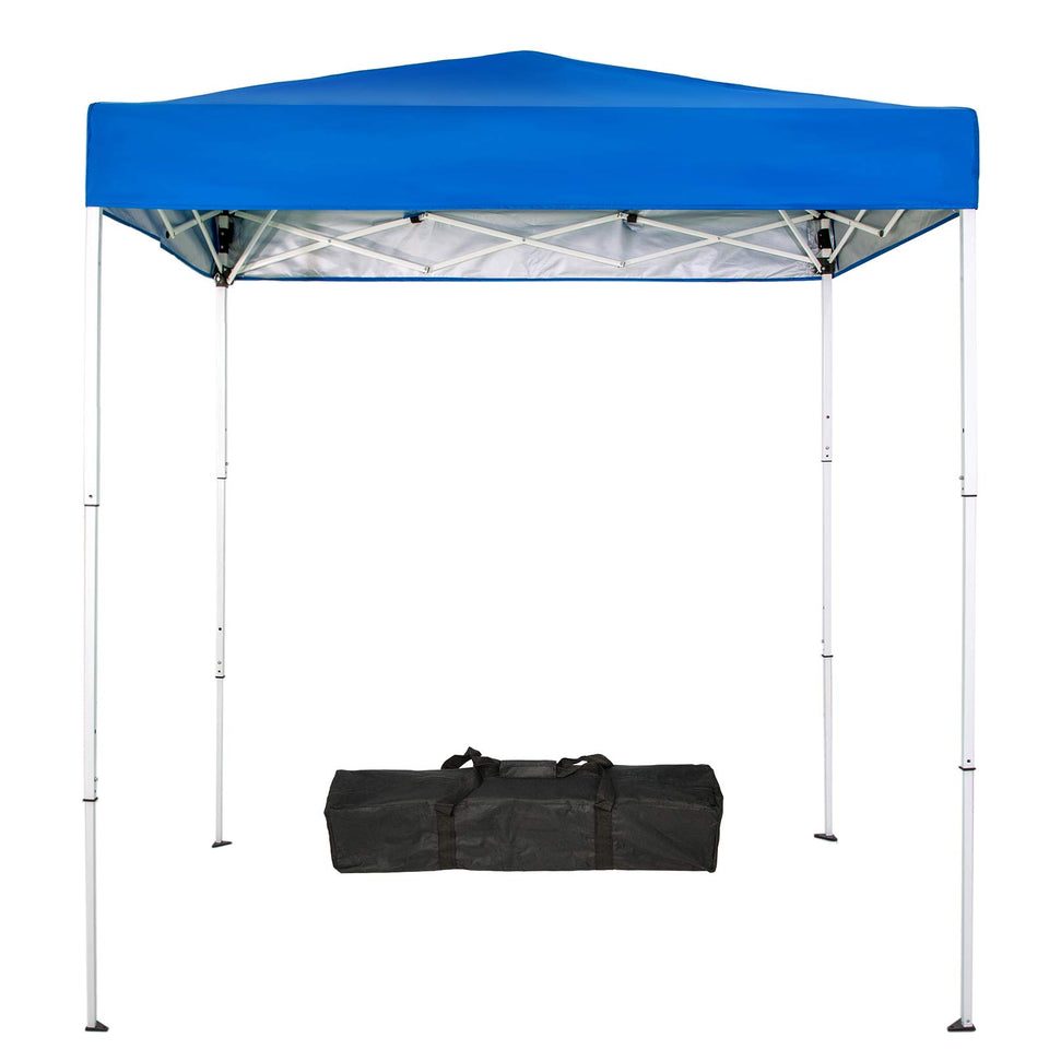 Sunnyglade pop-up canopy Royal Blue open at the beach for shade