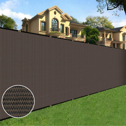 Sunnyglade privacy screen 4x50 fence cover in brown for backyard privacy.