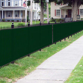 Sunnyglade installation view illustrates easy zip-tie setup on fences