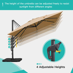 Sunnyglade tilt adjustment system adapts canopy angle for sun exposure.