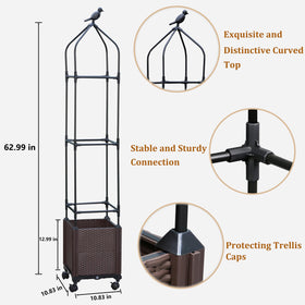 Sunnyglade tomato planter on wheels for easy sun exposure adjustment