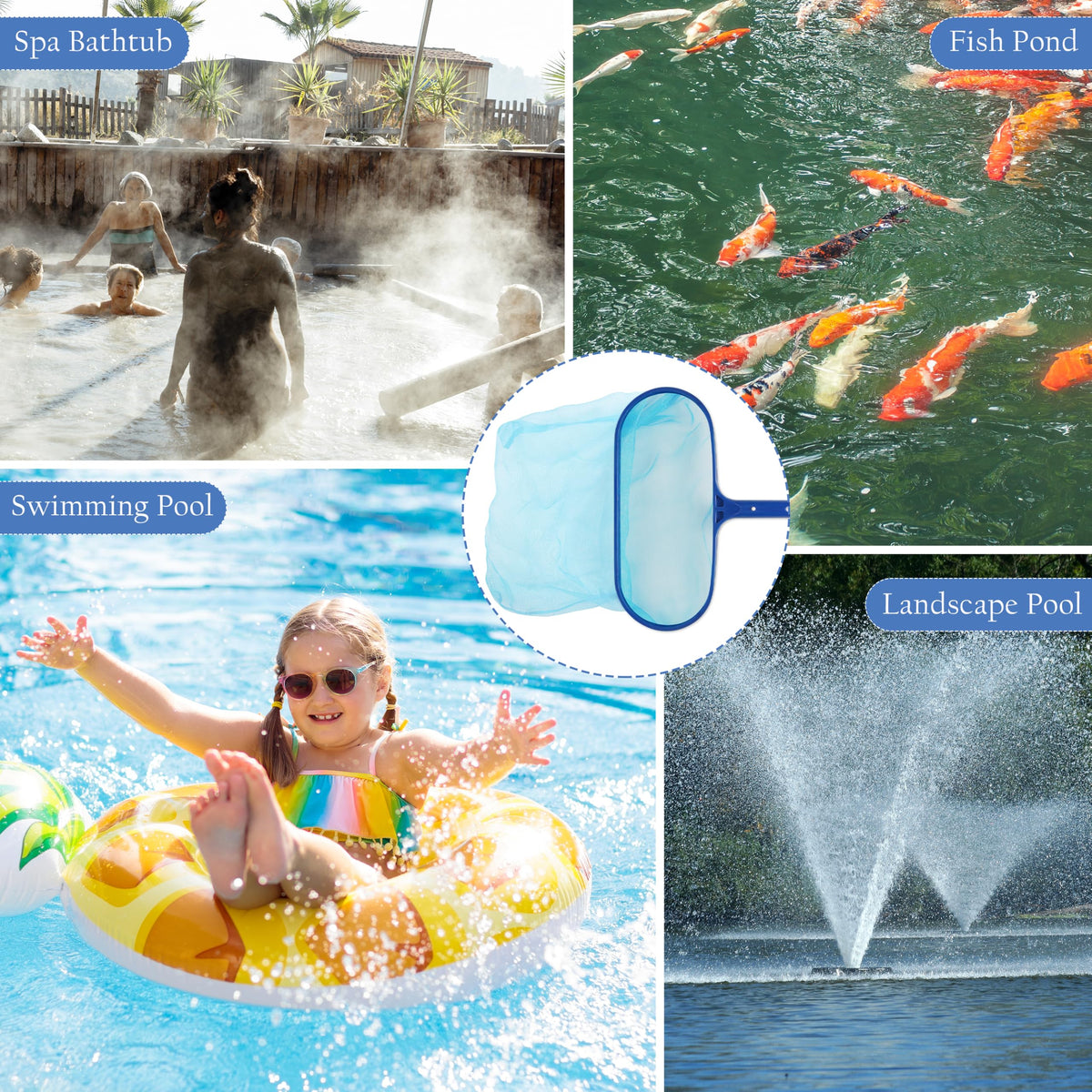 Sunnyglade versatile debris skim for pools, koi ponds, hot tubs, and fountains.