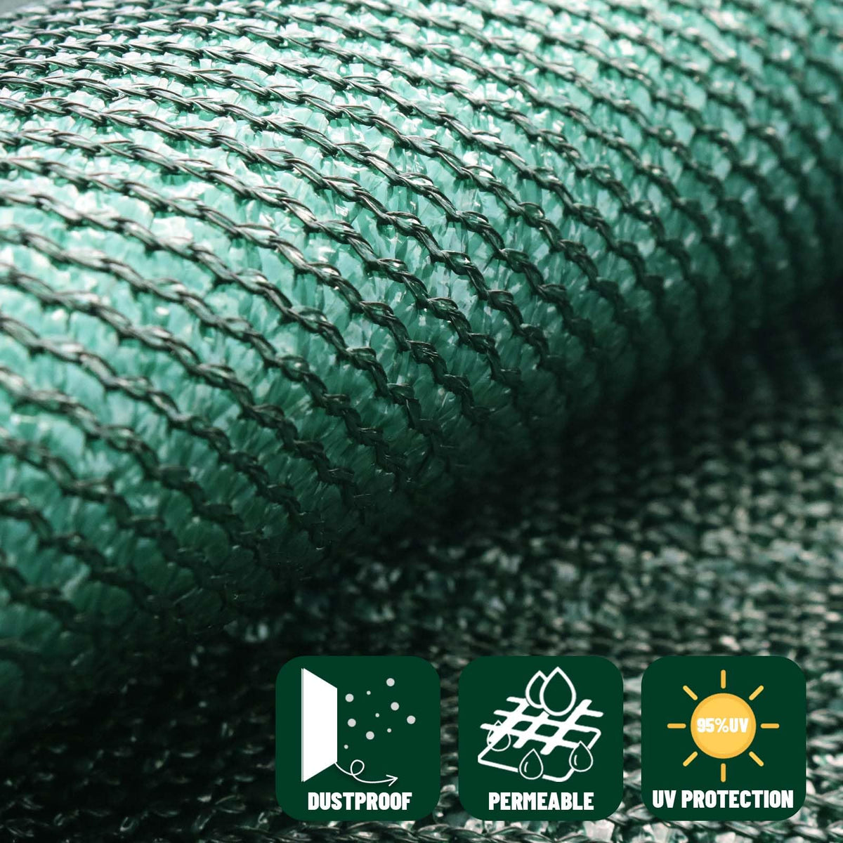 Sunny Guard fence mesh reduces dust and noise for outdoor spaces.