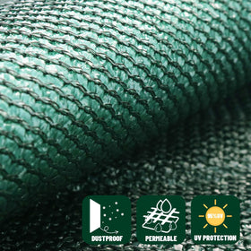 Sunny Guard fence mesh reduces dust and noise for outdoor spaces.