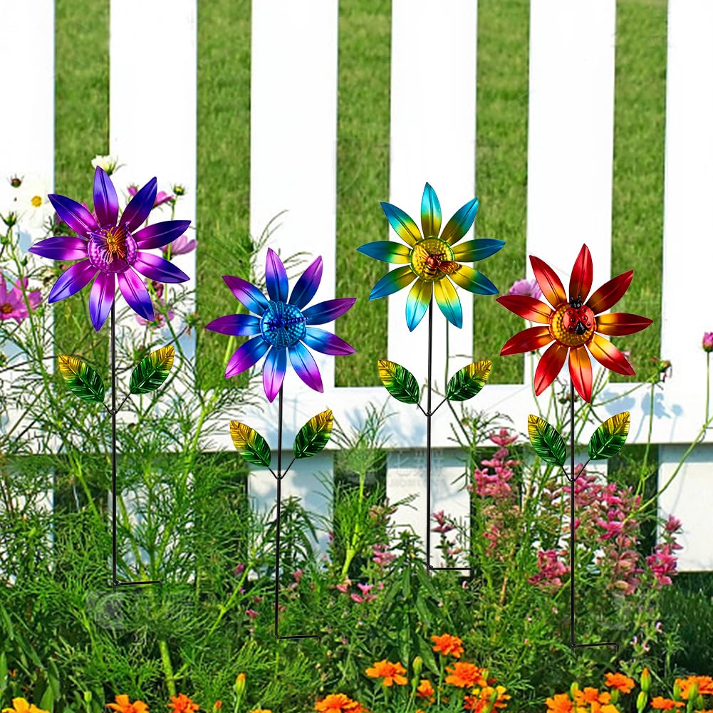 Sunnylight garden-decor pinwheels—ideal for fences, windowsills, and flower beds.