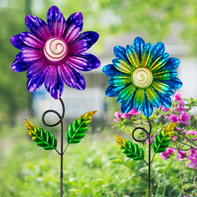 Sunnylight blue bloom stake adds color and curb appeal to paths.