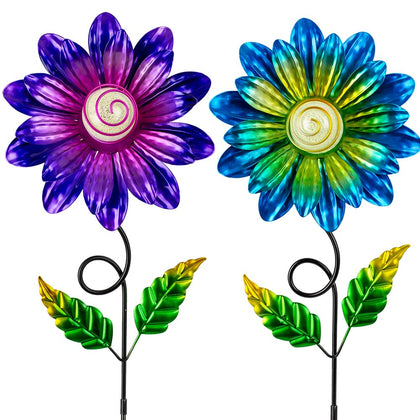 Sunnylight purple bloom stake glows softly at night for garden ambience.