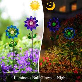 Sunnylight swaying-petal design brings dynamic yard decor in breeze.