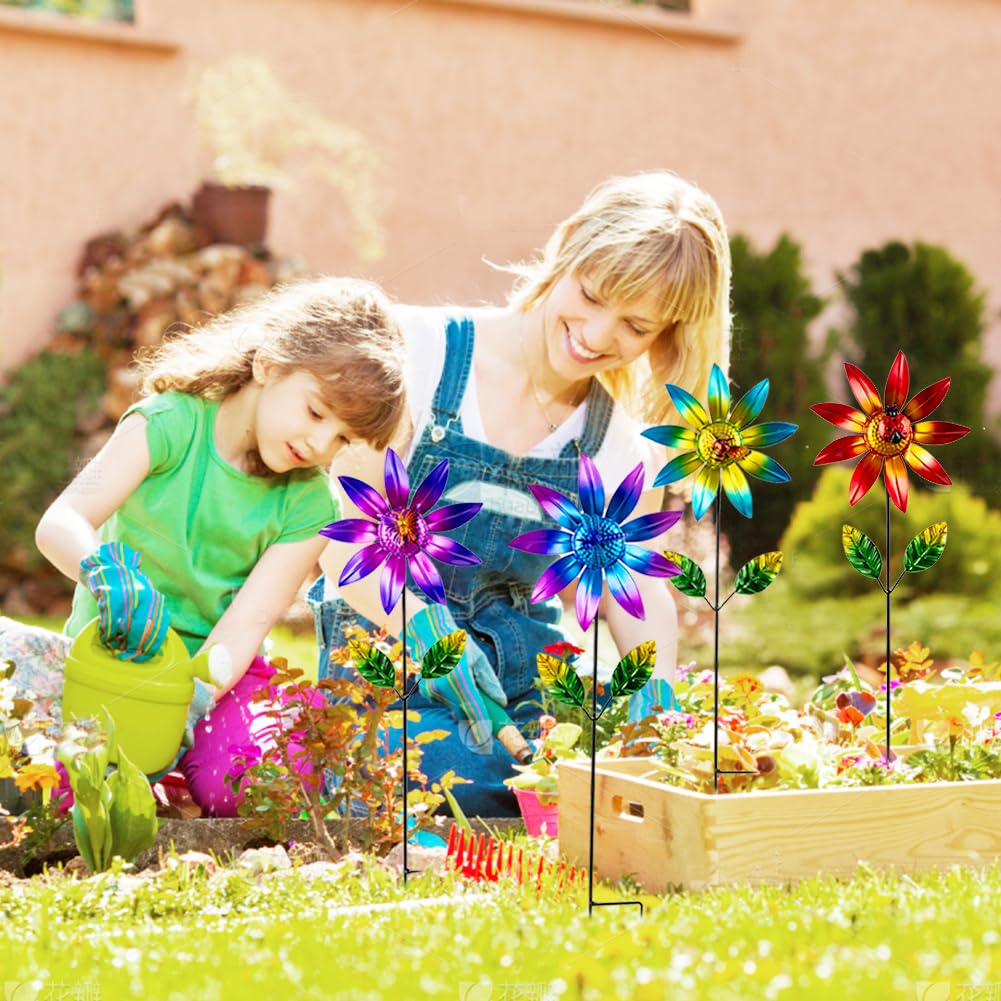 Sunnylight weather-resistant wind-spinner—coated metal for long-lasting outdoor use.