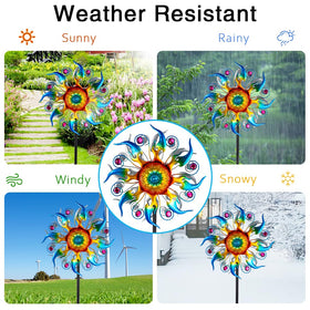 Sunnylight wind spinner includes double blades for balanced, quiet rotation.