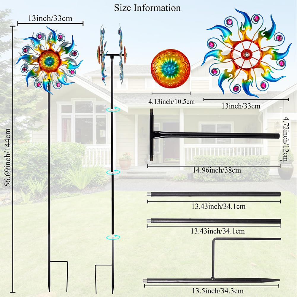 Sunnylight wind spinner shows rustproof finish that withstands sun and rain.